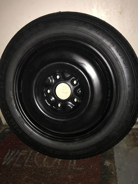 Temp Spare Tire & Rim: KUMHO T145/80R16